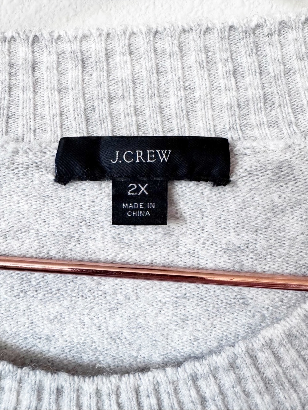 J. Crew  Puff-sleeve crewneck sweater- Light Gray Heather - Picture 4 of 9